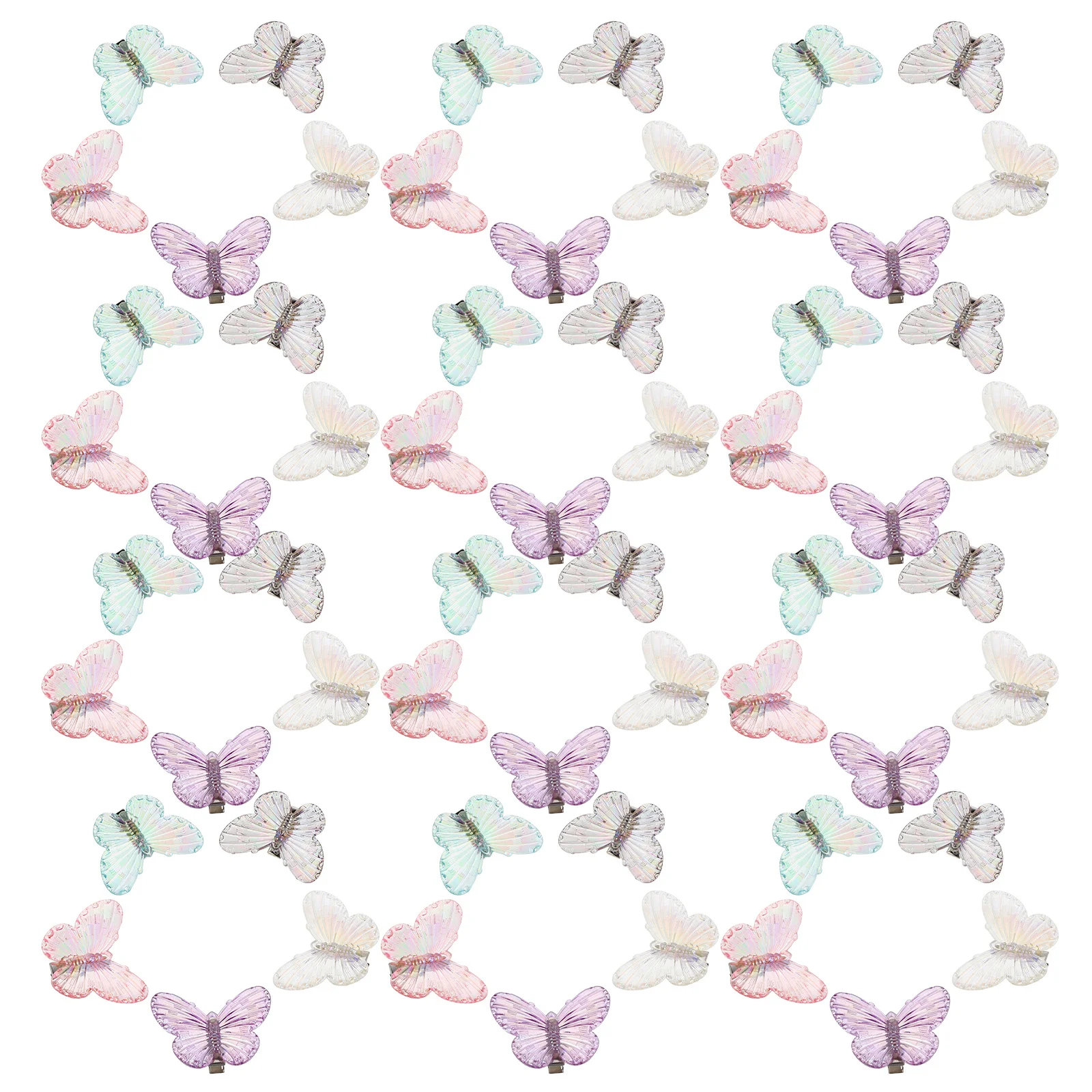 

40Pcs Mini Butterfly Hair Clips Colorful Clear Retro Side Bangs Barrette Non-Slip Hair Styling Clips Women Girls Accessories