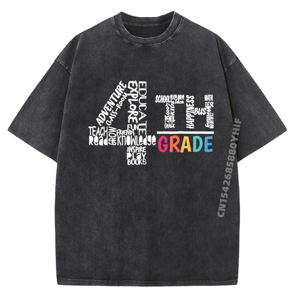 

Funny Fourth Grade Tee Shirt Students Of 4th Grade Boy Street Wear T Shirt Band Tshirts Mens Fashion Washed Shirt