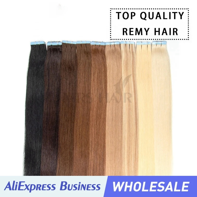 MRSHAIR Wholesale Cuticle Remy Tape In Human Hair Extensions Real Natural Hair Skin Weft Hair Extensions For Salon 10pcs/pack