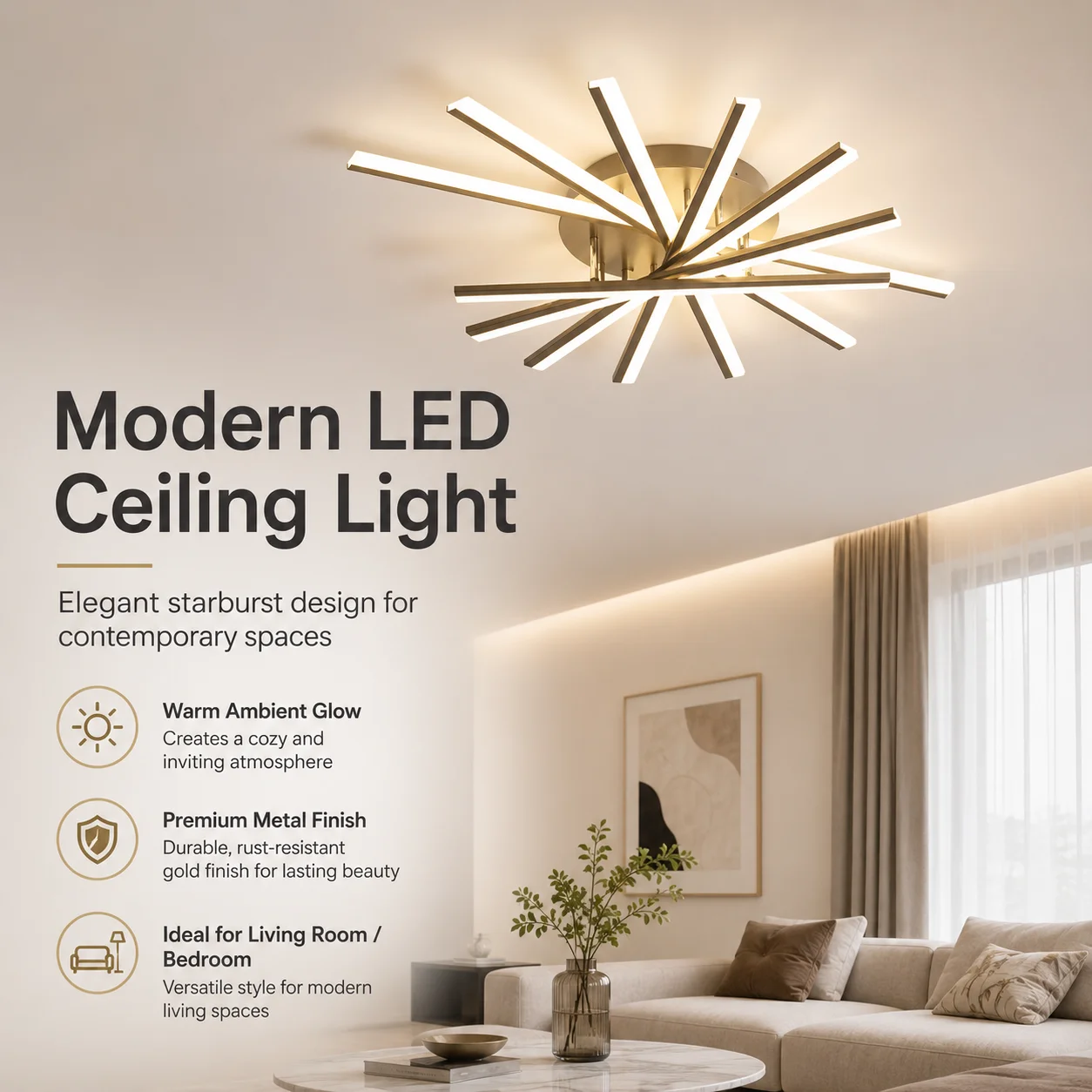 Living Room Light: Italian-Style Light Luxury Minimalist Ceiling Light; Modern, Simple, Elegant, and Sophisticated Bedroom Light