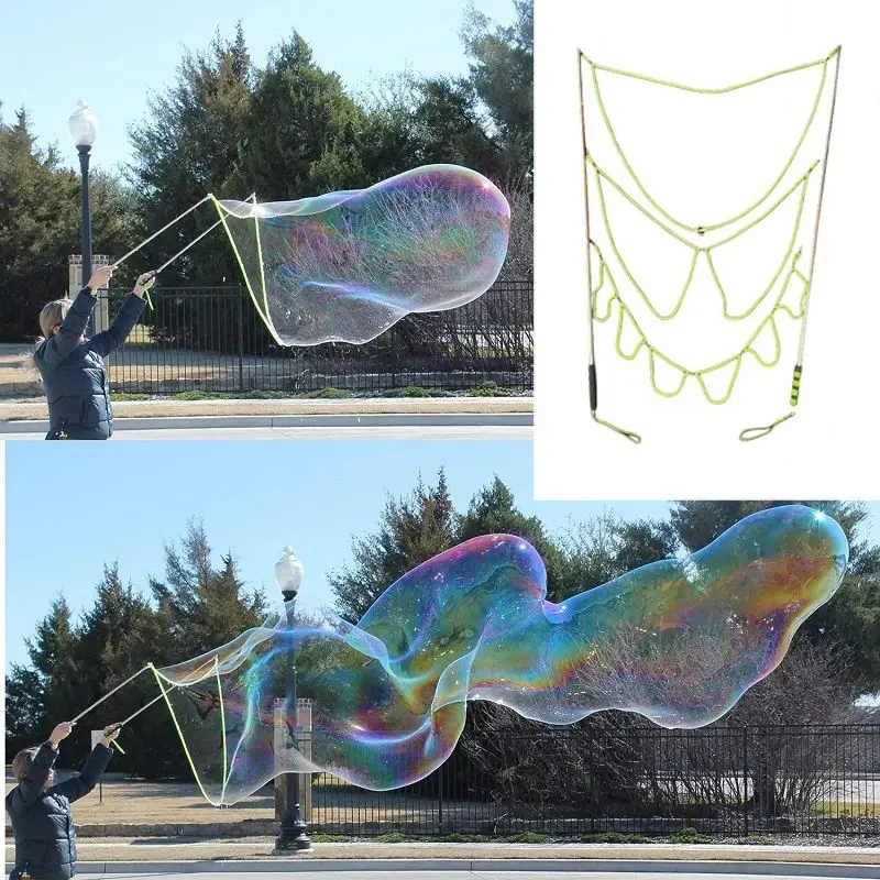 スタイルバブルロープ ステンレス鋼 ジャイアントバブルメーカー ワンド 伸縮式デザイン バブルパーティーの記念品 子供のための屋外アクティビティ