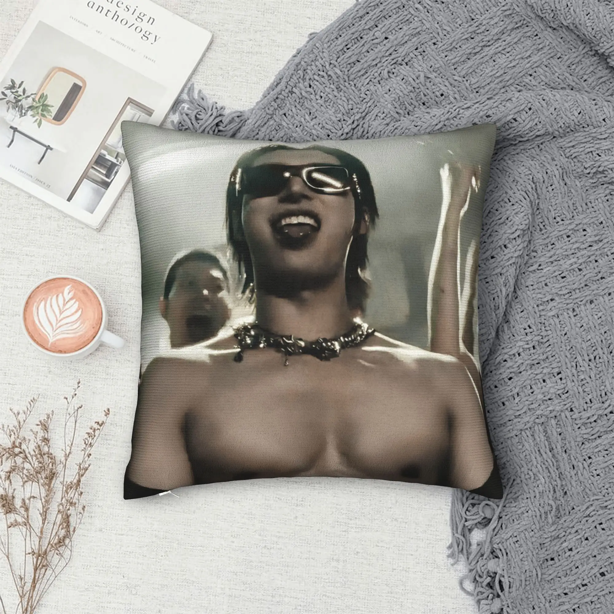 Mingi Ateez Cool Pillow Case  Retro Trendy Pillow Cover Comfy Pillowcases For Wedding Party Home Decor
