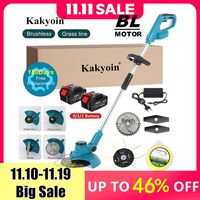 2500W 8 Inch Brushless Electric Grass Trimmer Cordless Lawn Mower Grass Line Hedge Trimmer Adjustable Handheld Garden Pruning