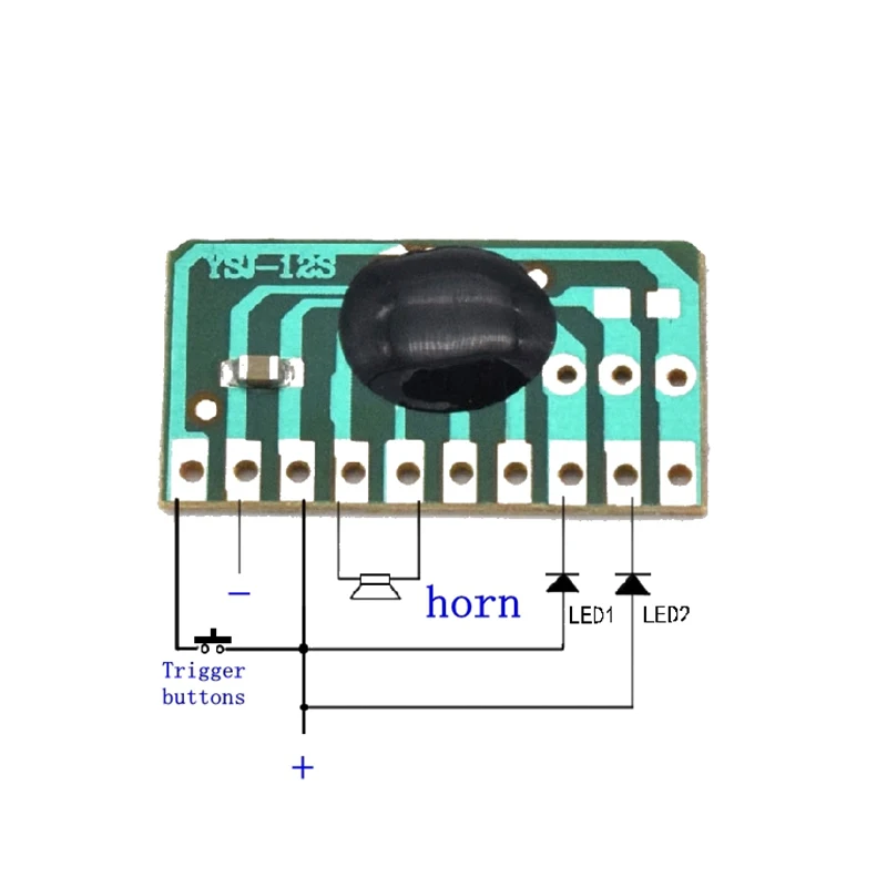 5pcs/lot 12 children\'s songs, music module YSJ-12S dual tone 12 English music with LED scintillation module