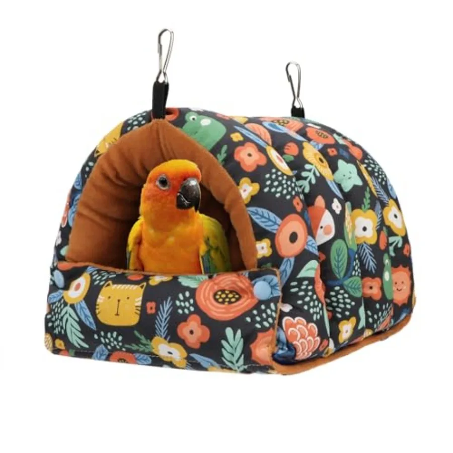 

Bird Nest House Winter Warm Snuggle Hut Bird Bed Hanging Hammock for Parrots Budgies Parakeets Caique Senegal Cockatiels Conure