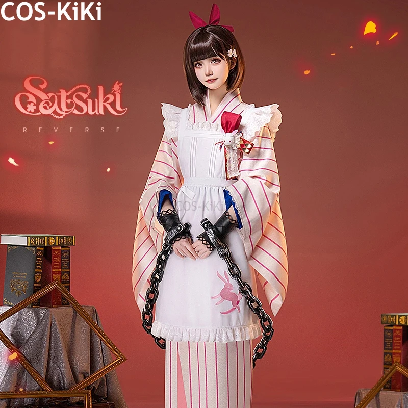 COS-KiKi Reverse:1999 Satsuki Game Suit JP Maid Dress Lovely Uniform Cosplay Costume Halloween Party Role Play Outfit Women