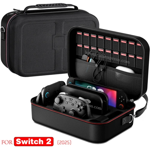 Estuche de almacenamiento de transporte de viaje para Nintendo Switch 2 2025, el más nuevo accesorio Switch 2 bolsa de mensajero grande dura protectora portátil