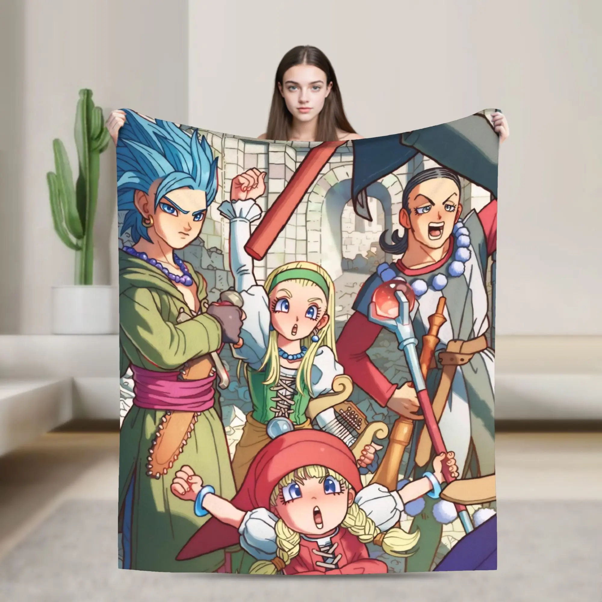 Dragons Quests Game Blanket Anlace Hero Erdrick Slime Flannel Novelty Warm Throw Blanket for Bedding Lounge Spring Autumn