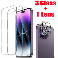 HD Screen Protection For iPhone 16 15 14 13 12 11 Pro Max Tempered Glass iPhone15 Pro Camera Lens Film iPhone16 Plus 13 Mini