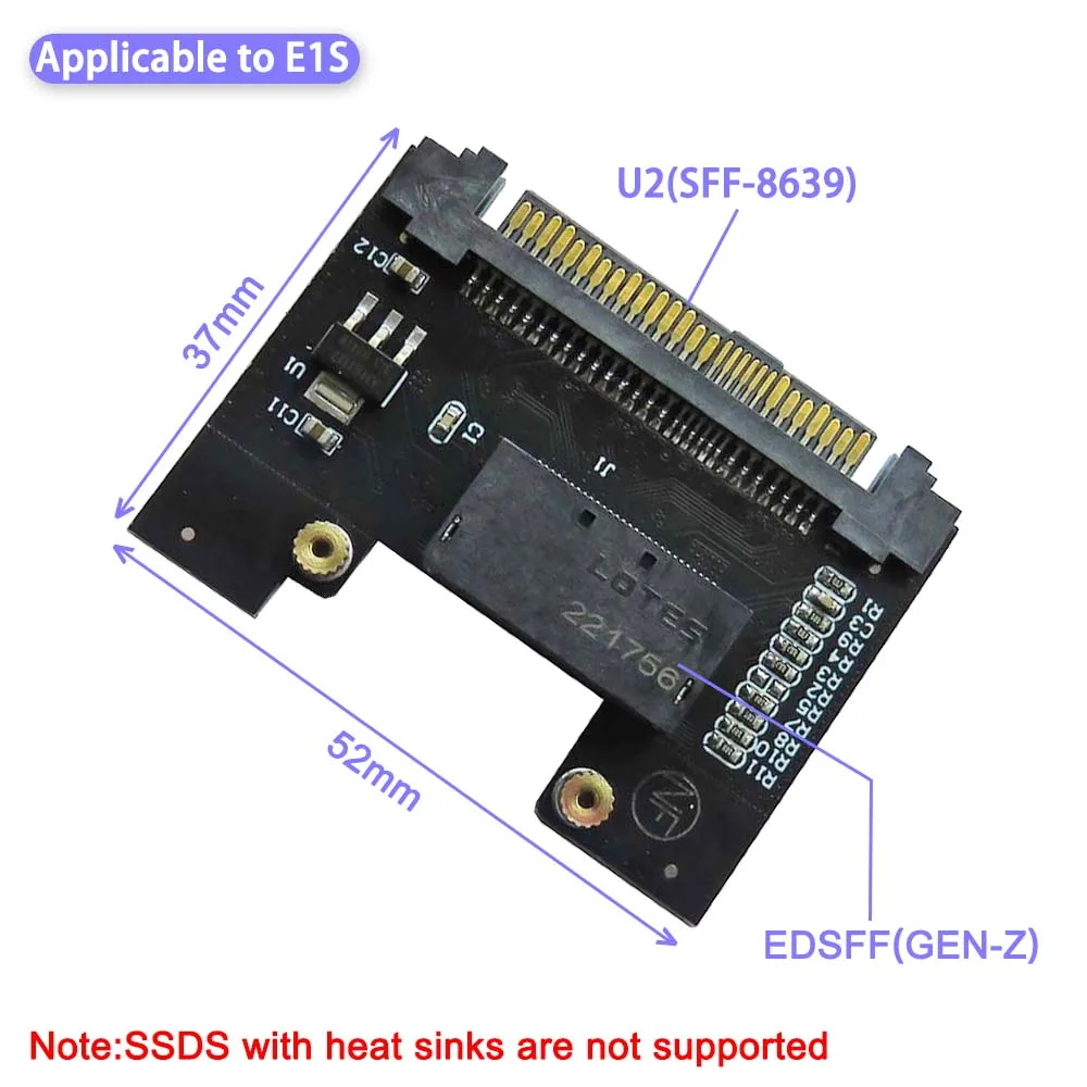EDSFF E1.S واجهة SSD Gen-Z PCI-E إلى SF-8639 U.2 SSD توسيع محول بطاقة U2 واجهة #3