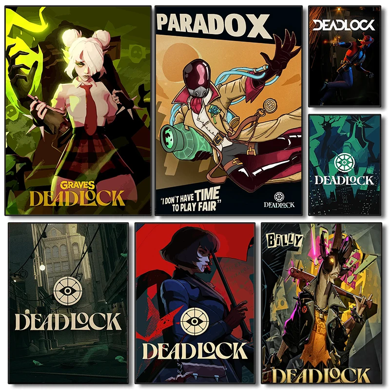 Classic Game Deadlock Poster Shooting Game Prints Canvas Painting Deadlock Wall Art Pictures Home Living Room Game Decoration