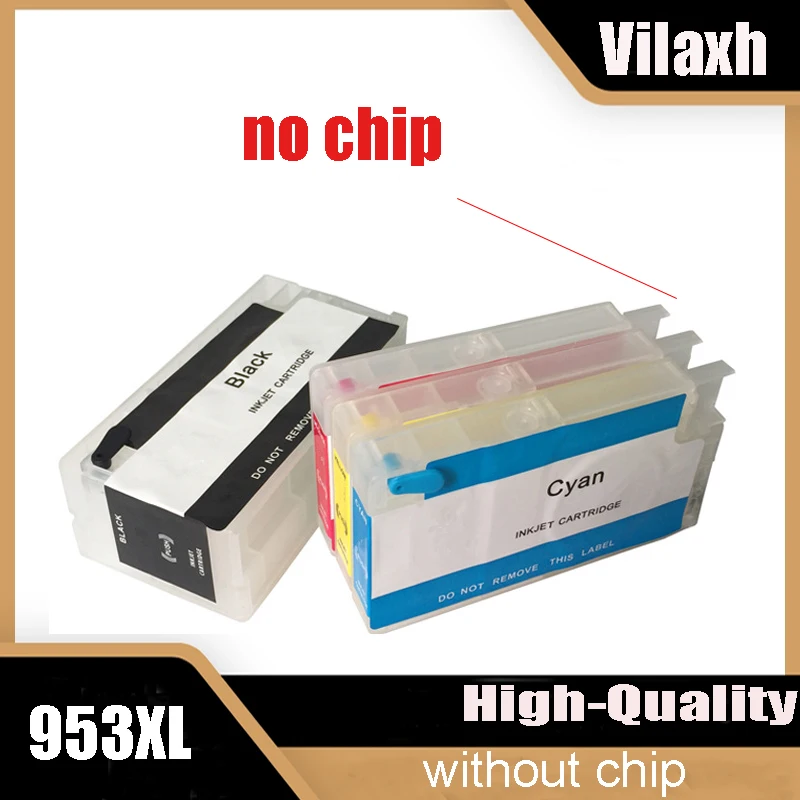 Vilaxh Empty Refillable for HP953 953 XL Cartridge For HP Officejet Pro 8730 8740 8735  8702 8710 8720 8728 8715 7740  no chip