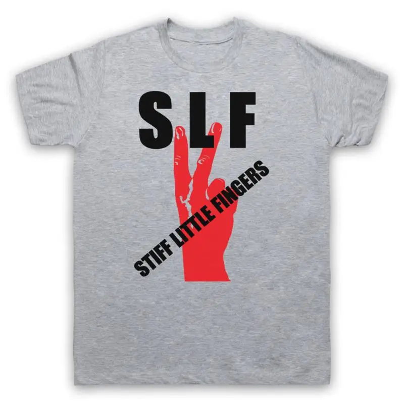 SLF PUNK UNOFFICIAL STIFF LITTLE FINGERS SWEARING HAND MENS & WOMENS T-SHIRT