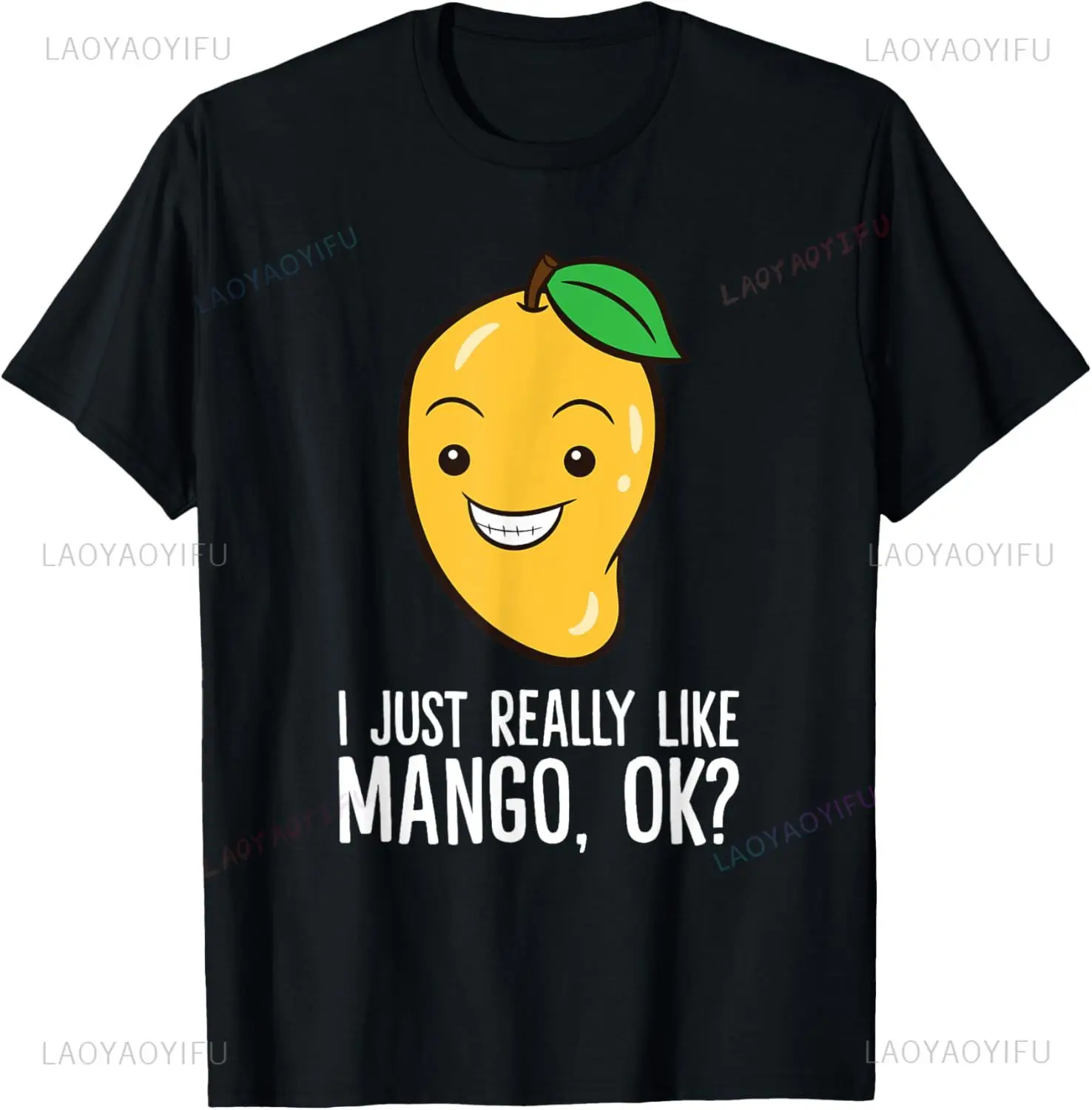 Camiseta de Mango Lover I Just Really Like Mango para hombre, ropa de calle informal, holgada, Hip Hop, Hipster, suave, Y2k, Harajuku