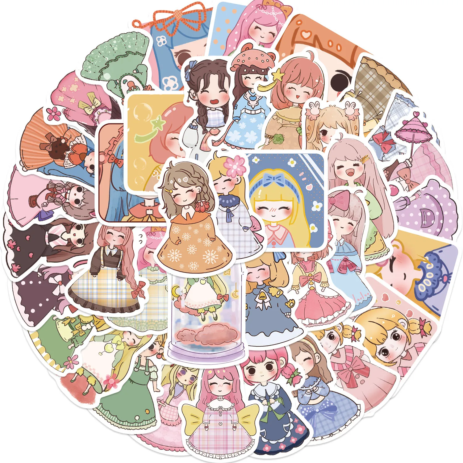 50pcs Princess Stickers suitablefor Notebook computer Luggage  Refrigerator skate boards phone cases sticker