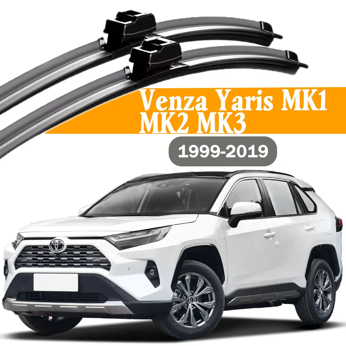2 Stück Auto-Frontscheibenwischerblätter für Toyota Venza Yaris MK1 MK2 MK3 1999-2019 Windschutzscheiben-Regenbürsten Zubehör
