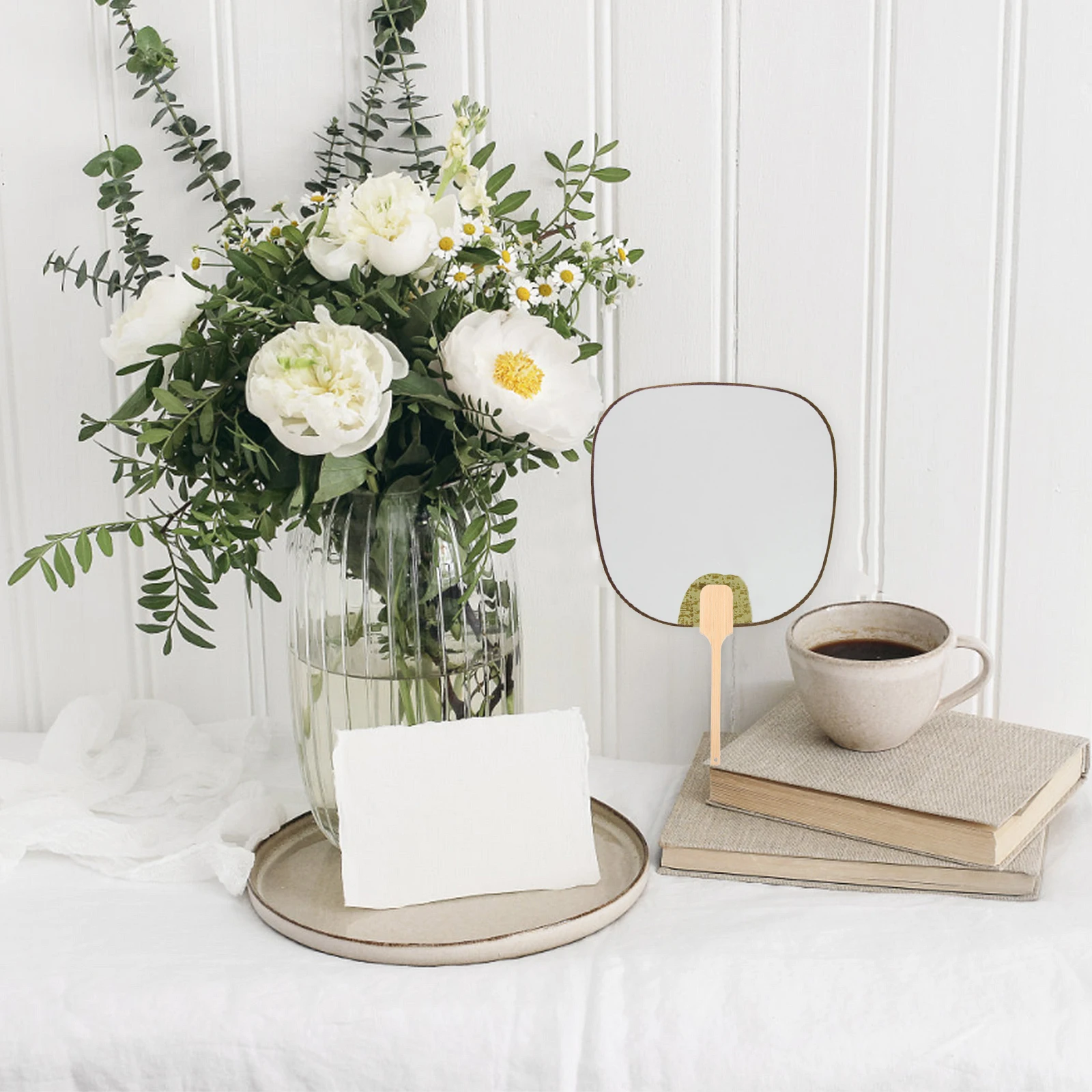 

10pcs Wedding Round Fan Handle Circular Stick Accessories Bride Fabric Handmade DIY Bamboo Materials Gift Boxes Party Supplies