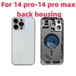 Back housing For iphone 14P-14Pro Max Battery Back Cover Rear Door Middle Chassis Frame + SIM Tray Side Key Parts Housing Case