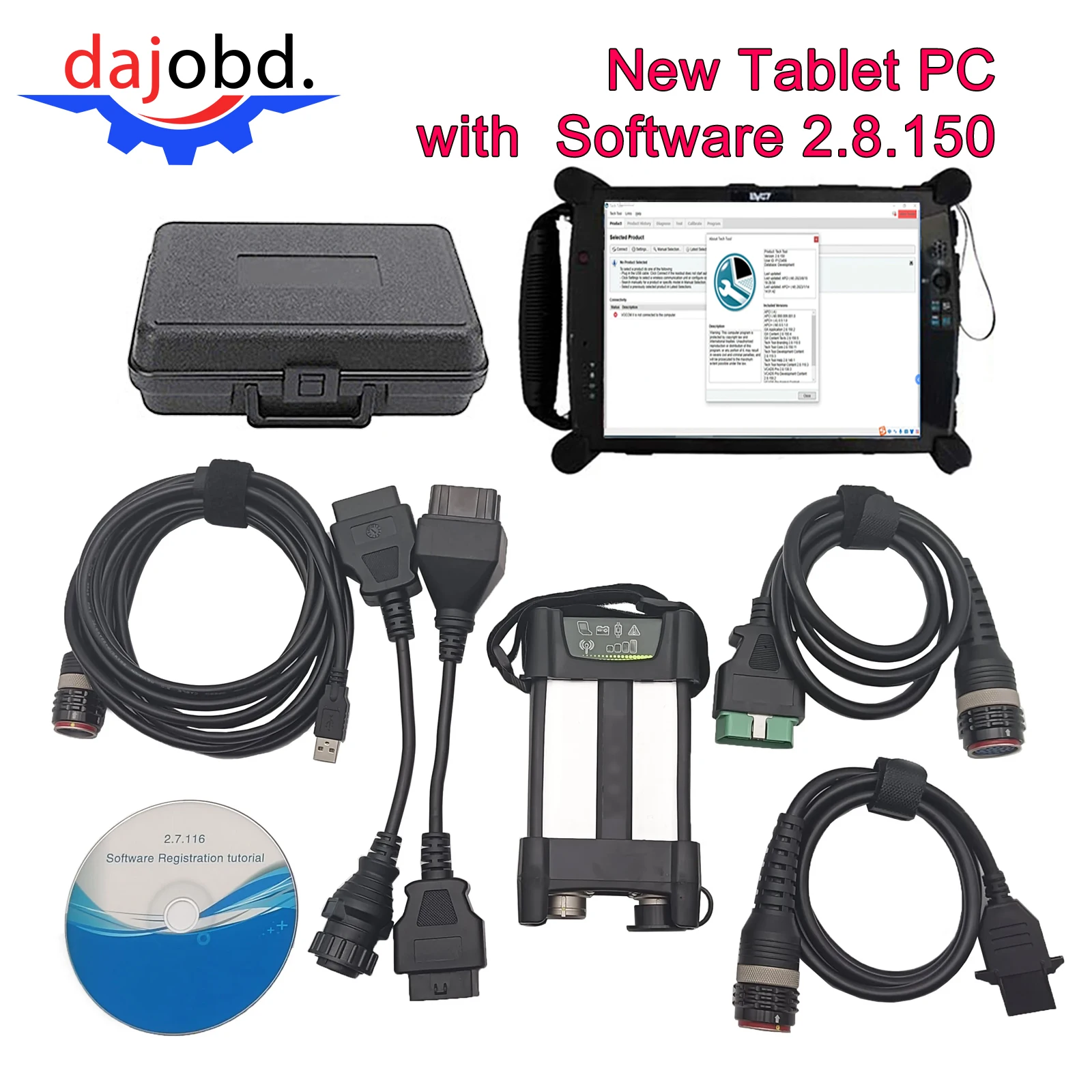 88894000 Diagnostic Tool Programmable OBD Adapter for VOCOM ll Diesel EFI Engine Block Excavator Truck Software 2.8.150