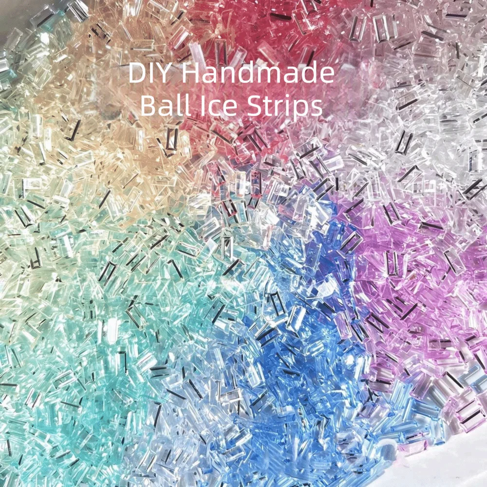 Transparent Ice Strip Fill Material 3*7mm Colorful DIY Squishy Bobo Ball Acrylic 100g Slime Handmade Fillers DIY Parts