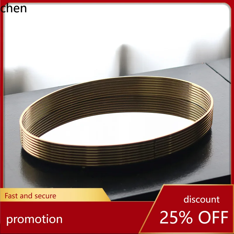 YFY Artistic Metal Railed Mirror Tray Ornament for  Home Dressing Table Bedroom Jewelry and Cosmetics Storage Tray Decoration