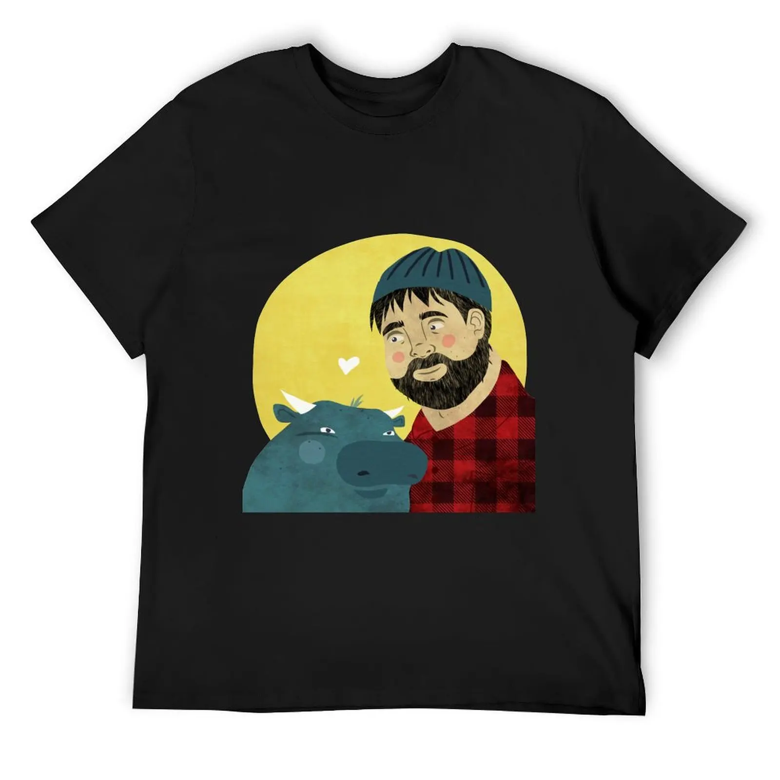 Paul Bunyan + Babe the blue Ox T-Shirt plus size tops new edition mens tall t shirts