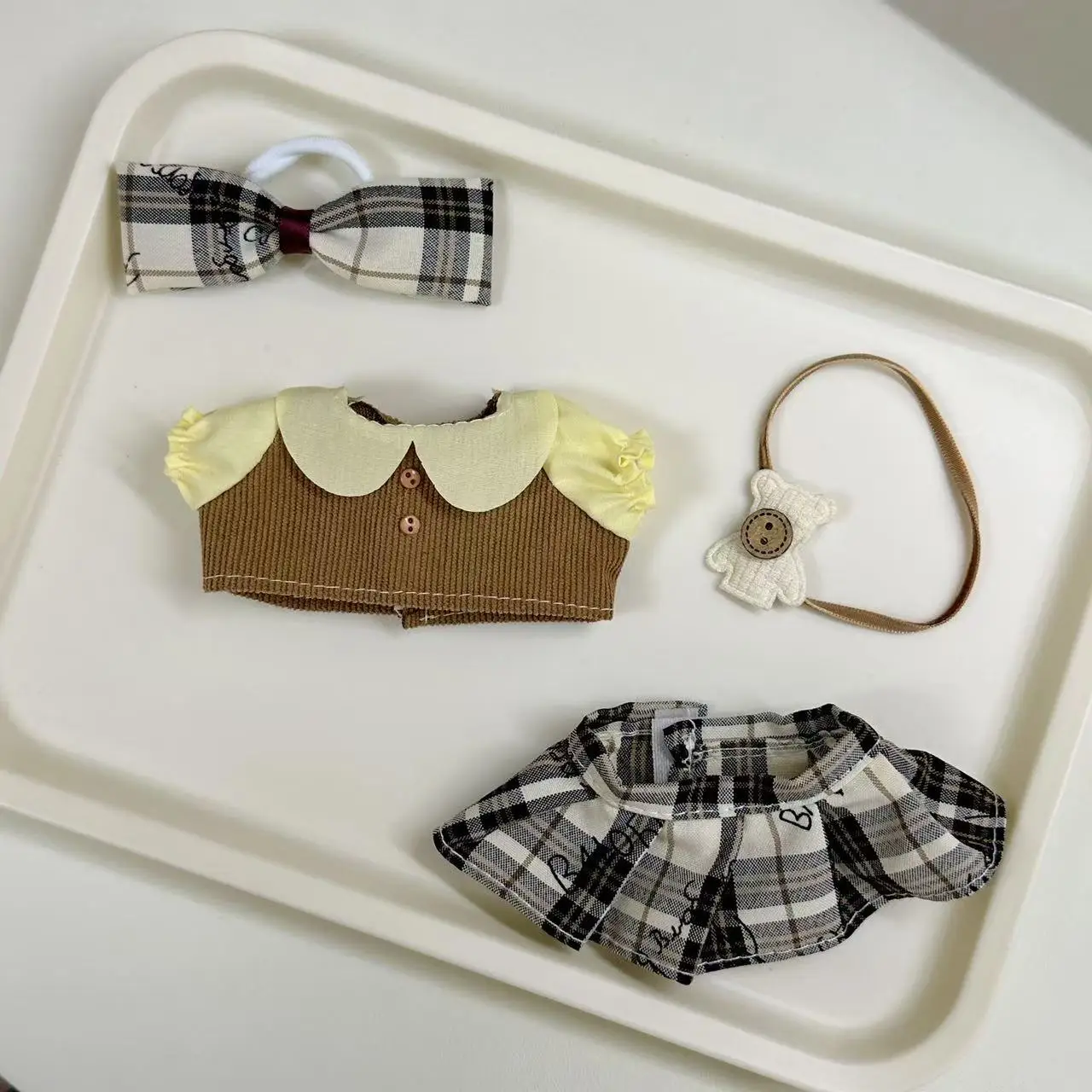 15/17 ซม.Labubu ตุ๊กตา Academy สไตล์ชุดน่ารักการ์ตูนสไตล์ Ropa Labubu ชุดอุปกรณ์เสริม