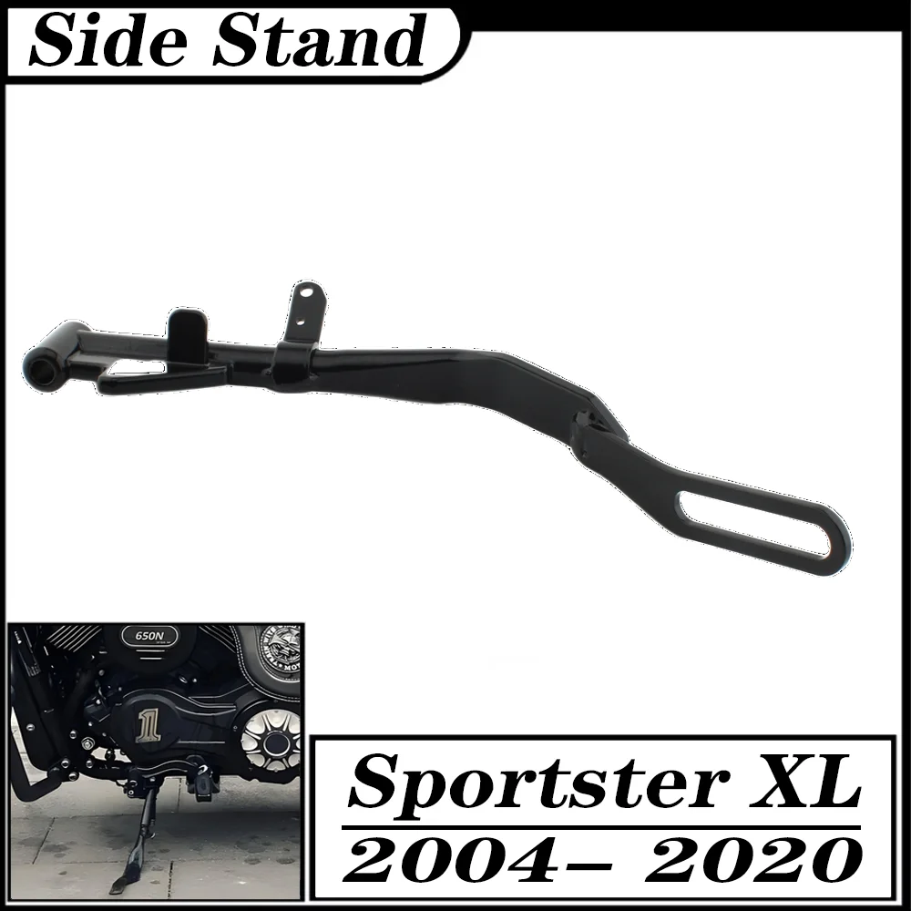 For Harley Sportster XL 2004-2020  Motorcycle Black Side Jiffy Kick Stand Iron 1200 XLCP Nightster Forty Eight Iron 883