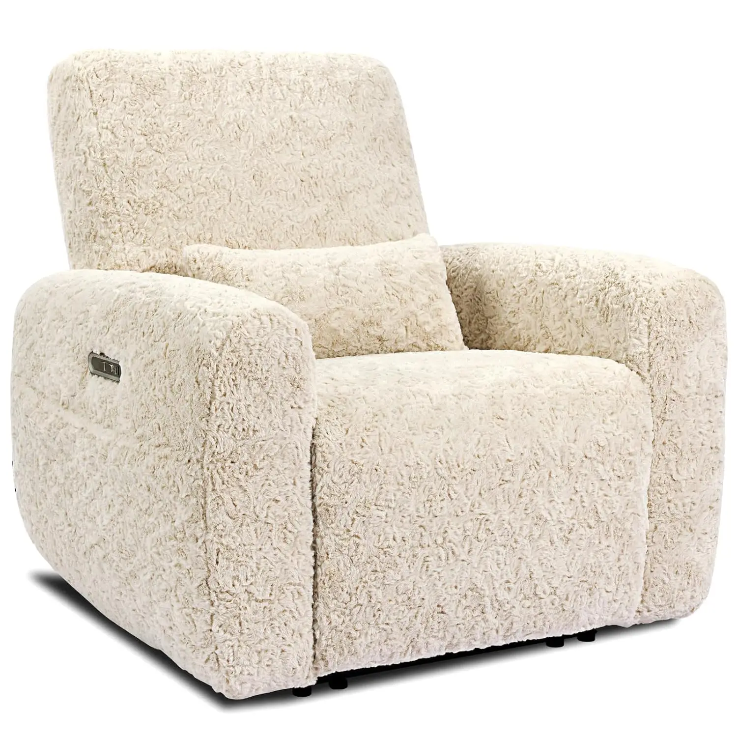 #Zero Clearance Wall Hugger Power Recliner Sofa w/ USB Ports Side Pockets 400lbs RV Small Space Beige Fabric, Customized