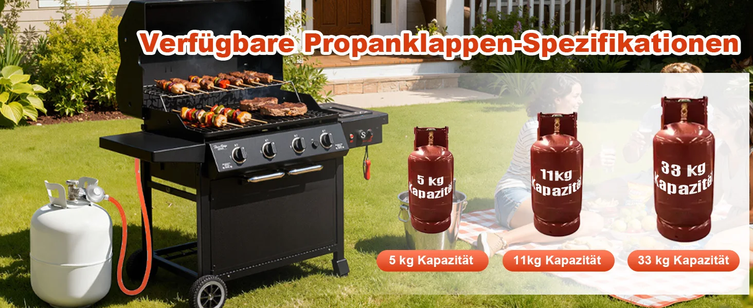 1 Set Gasschlauch 150cm Druckminderer 30mbar Regler-Set Übergang 1/2' R X 1/4' Lks Adapter für LPG BBQ Gasgrill Kocher – Detail 2