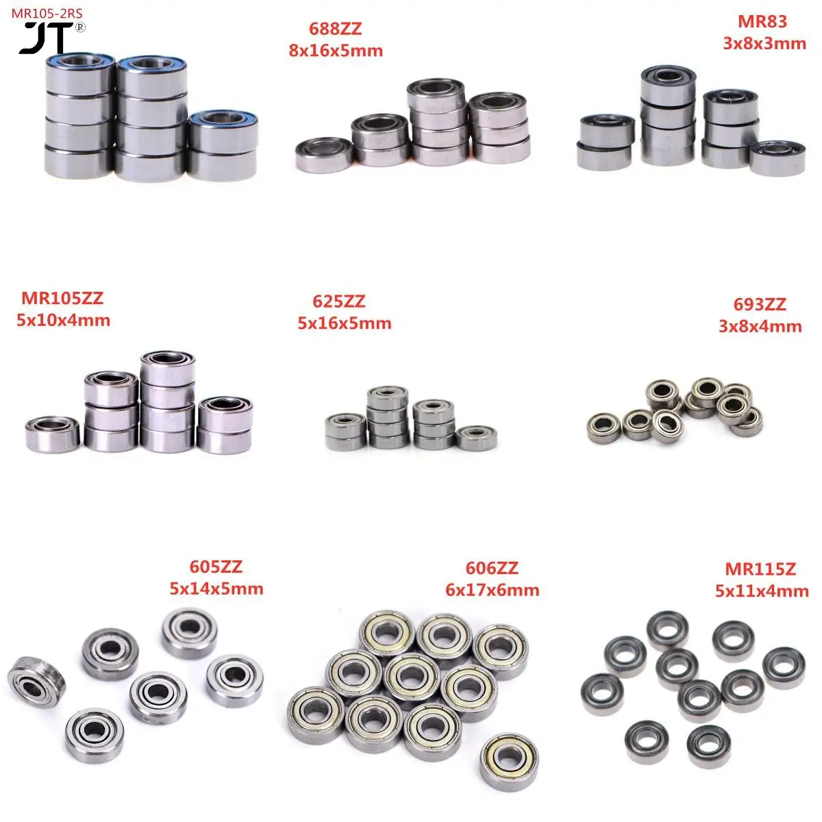 4pcs/10Pcs MR83 MR85ZZ MR115Z MR105ZZ 693ZZ 688ZZ 625ZZ 686ZZ 605ZZ 606ZZ Metal Shielded Precision Ball Bearings Mini Bearings