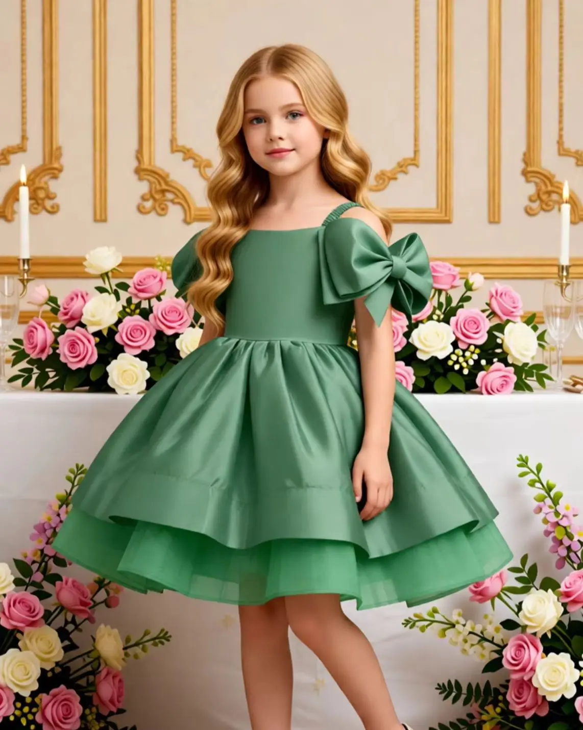 

Flower Girl Wedding Dress Girls' Princess Dresses Child White Clothing