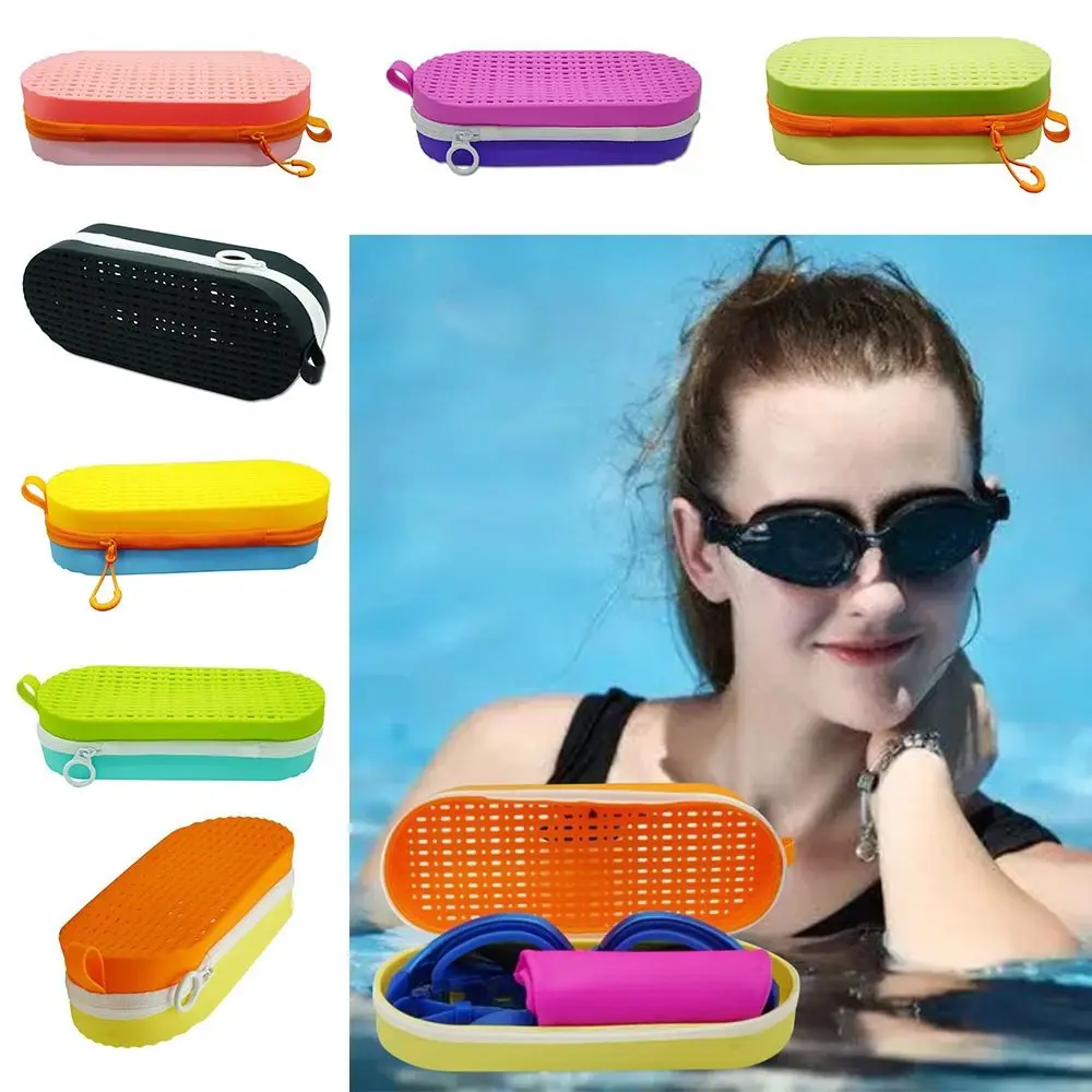 Men Women Portable Breathable Swimming Goggles Storage Box Silicone Glasses Box Holder Sunglasses Bag Reading Eyewear Case