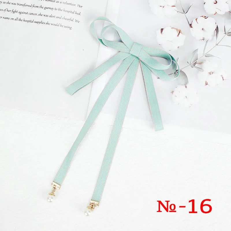 Perle Band Brosche Pin Frauen Fliege Vintage Schule Mädchen Weiß Kragen Schmuck Bowknot Shirts Krawatte Candy Farbe Rot Schmetterling – Detail 16