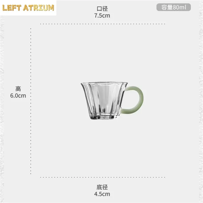 80ml Heat-resistant Borosilicate Glass Tea Cups Savoring Tea Glass Teacups Shot Small Capacity Freshly Ground Coffee Cup