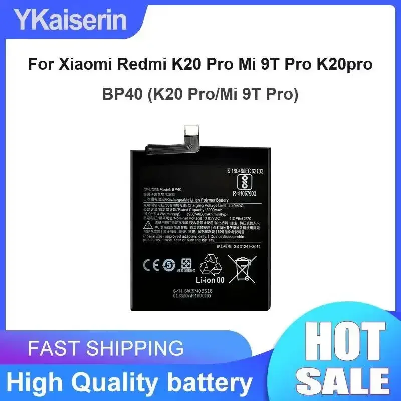 Mobile Phone Battery High Quality 4000mAh Fast Shipping For Xiaomi Redmi K20 Pro MI 9T Pro K20pro BP40 Pro MI