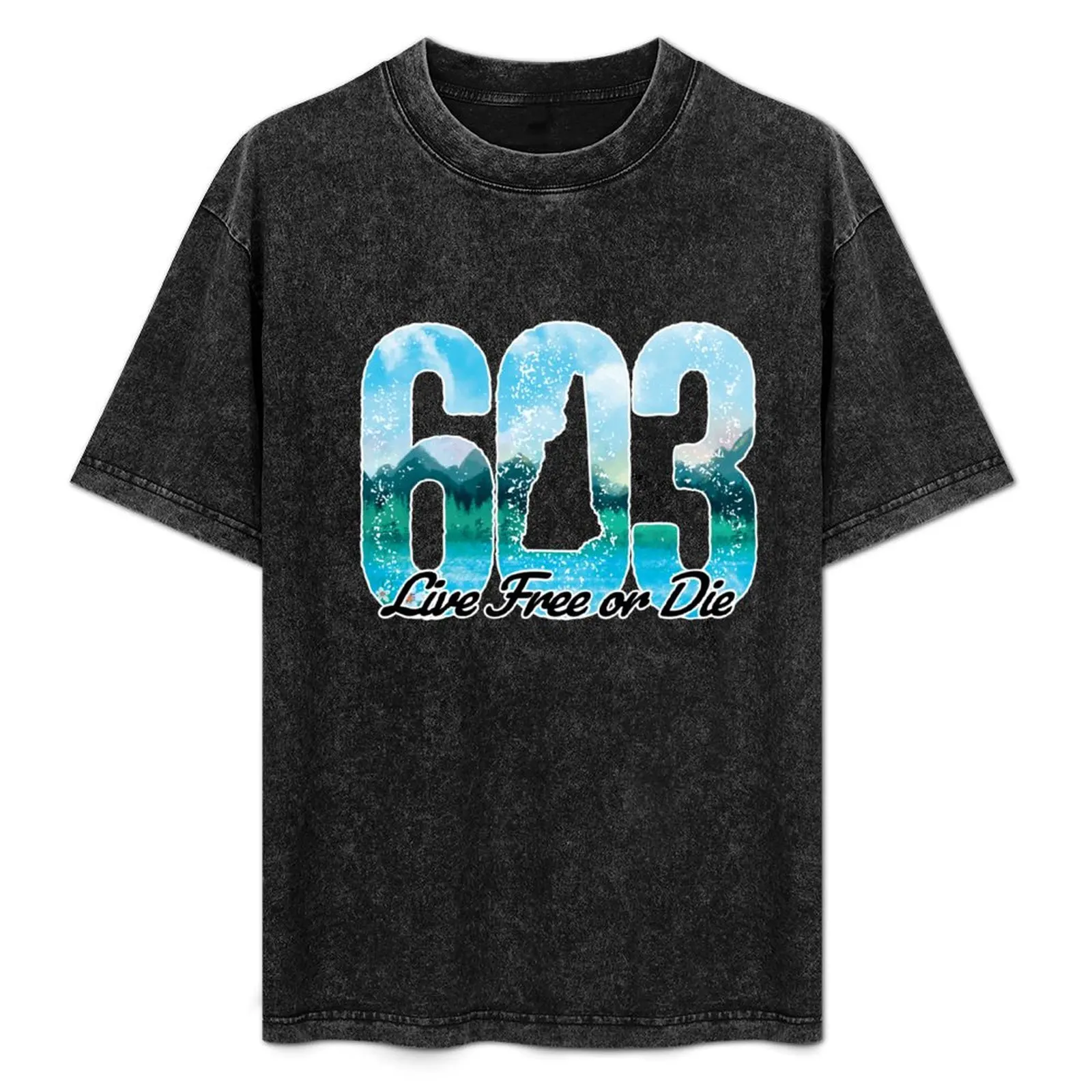 603 NH Live Free or Die - New Hampshire Wildlife Landscape T-Shirt Non-Shrink Basic Cotton T-Shirt