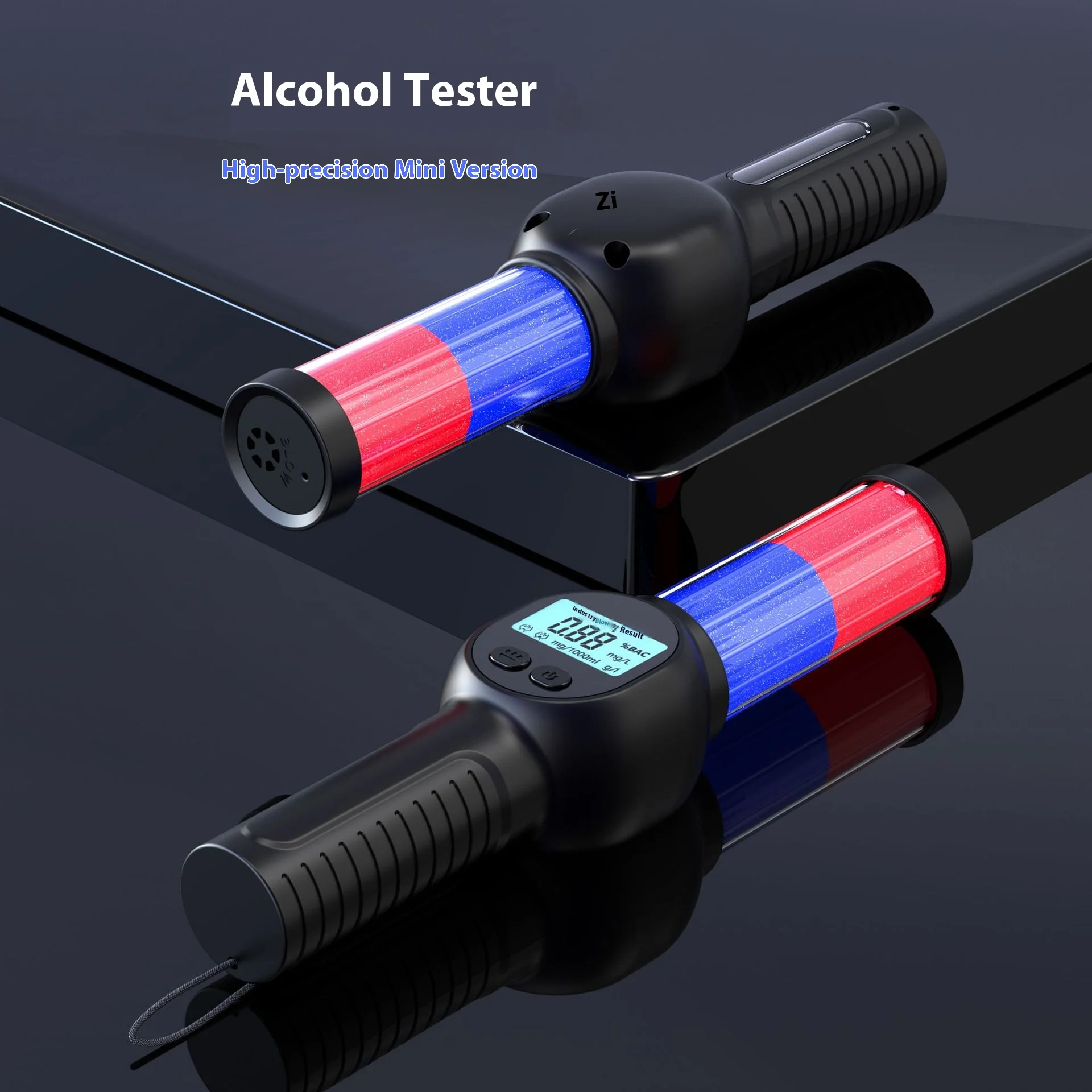 Traffic Mini Command Stick Breathalyzer with Voice Alarm Sound, LCD Display Screen. Suitable for personal use, home use, and alc