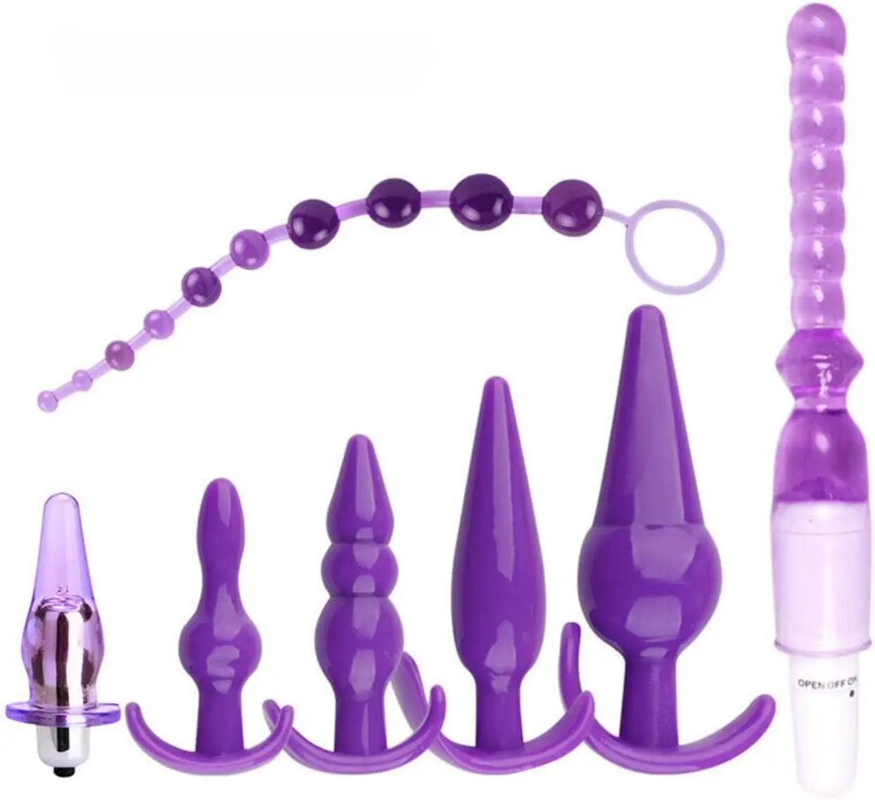 

7pcs Silicone Anal Butt Plug Anal Plug Trainer Beginner Kit Set Silicone Butt Plug Dildo Beads Prostate Massager Sex Toys