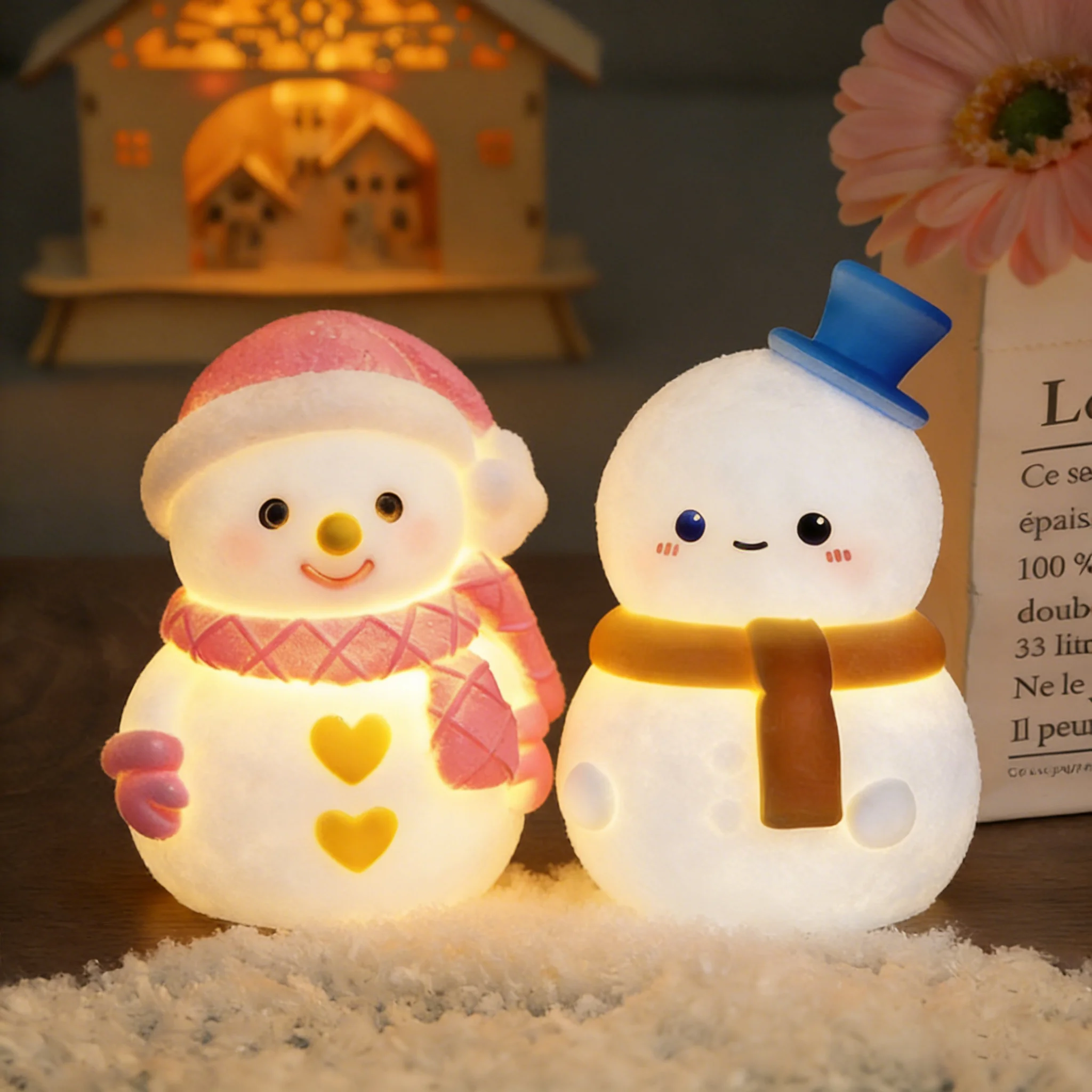 لعيد الميلاد LED ضوء الليل الجدة المحيطة مصباح التحكم باللمس قابلة للشحن معلقة ثلج السرير عطلة ديكور سيليكون