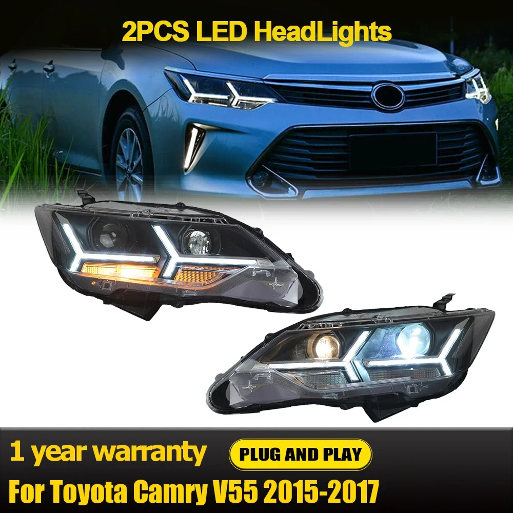 Car Styling for Toyota Camry V55 LED Headlight 2015-2017 New Camry LED DRL Hid Head Lamp Angel Eye Bi Xenon Accessories