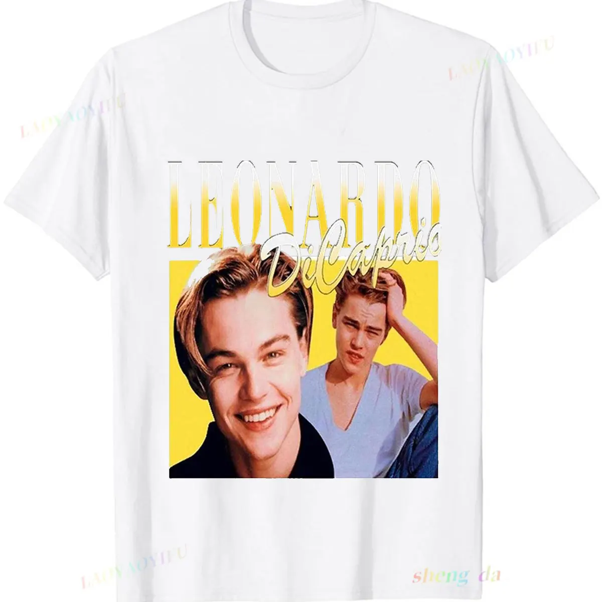 New Fashion Unisex Playeras Leonardo DiCaprio Pure Cotton Tee Vintage TShirts Mens Womens Throwback Homage T-Shirt Funny Gift