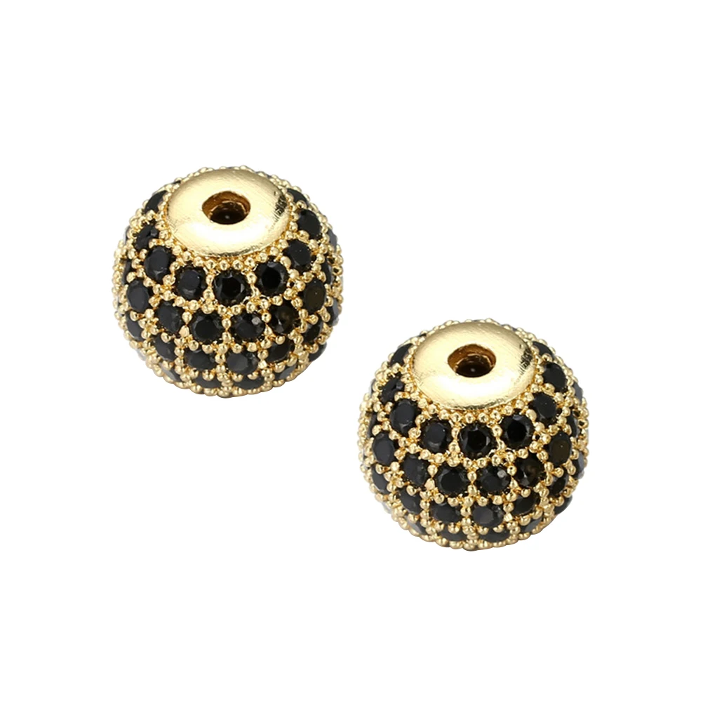 

10 PCS Plated Bracelet Jewelry Beads Black Rhinestones Loose Accessories Making