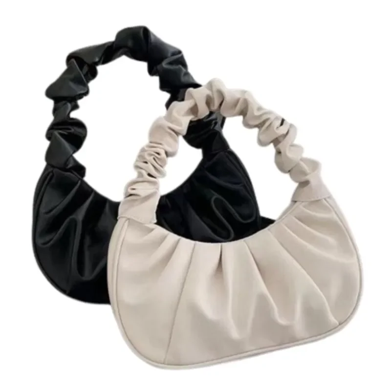 

Fashion Pleated Handlebags Dumpling Handbag For Women PU Cloud Bags Leisure Armpit Bag Shopping Shoulder Bags Female Hand Bags