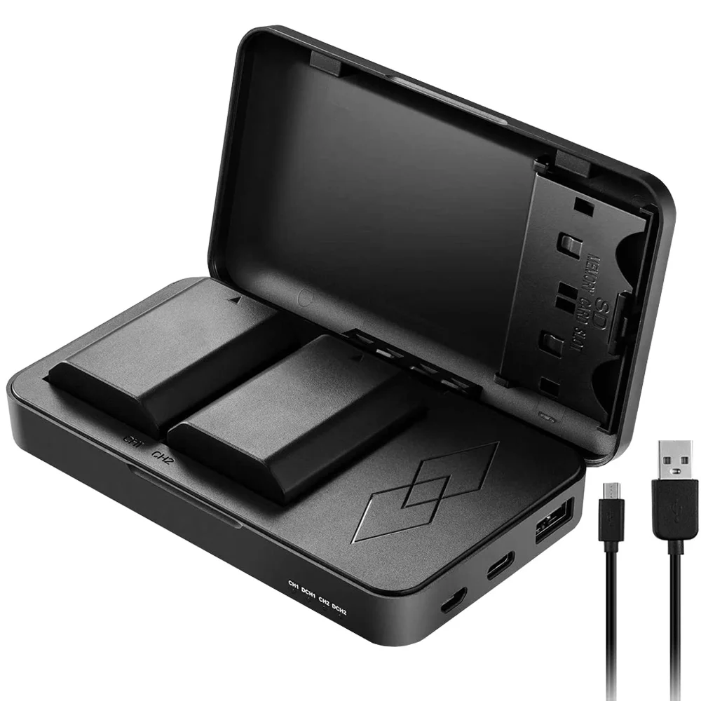 2600mAh NP-FZ100 NPFZ100 NP FZ100 Battery and Charger Case power bank for Sony A7 III, Sony Alpha A7R III, A7R IV, A9, A6600