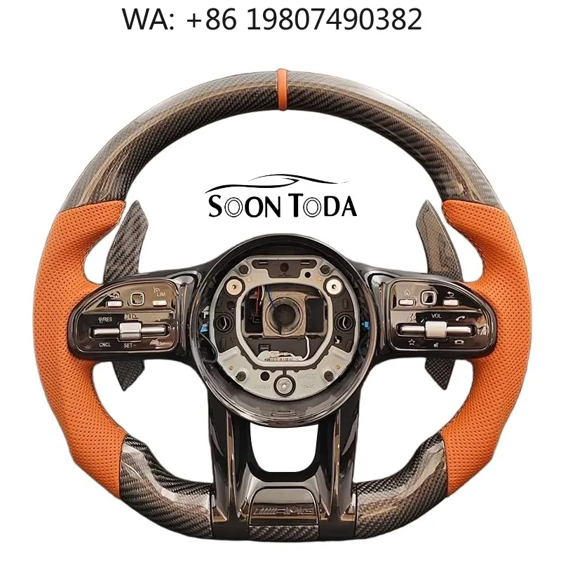 High Gloss Shift Paddle Sport Mod Parts, Color Coated Carbon Fiber Steering Wheel For Popular Daily Driving Vehicle Refit