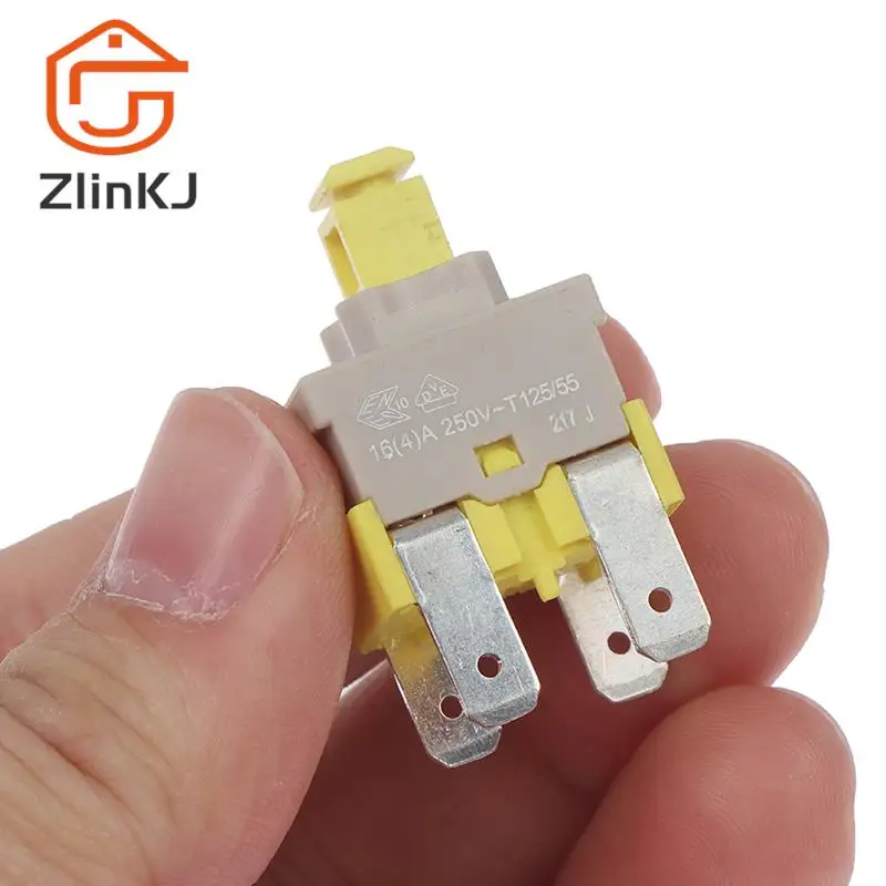 New 1PC E-Switch PA512C Self-locking Switch 4pin Dishwasher Vacuum Cleaner Power Button Switch 16A 250V