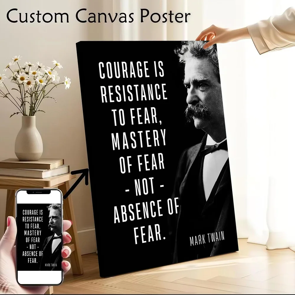 Mark Twain Poster Canvas Wall Art Custom Photo Print Modern Painting for Fans Bedroom Accessories Man's Room Decoration Pictures