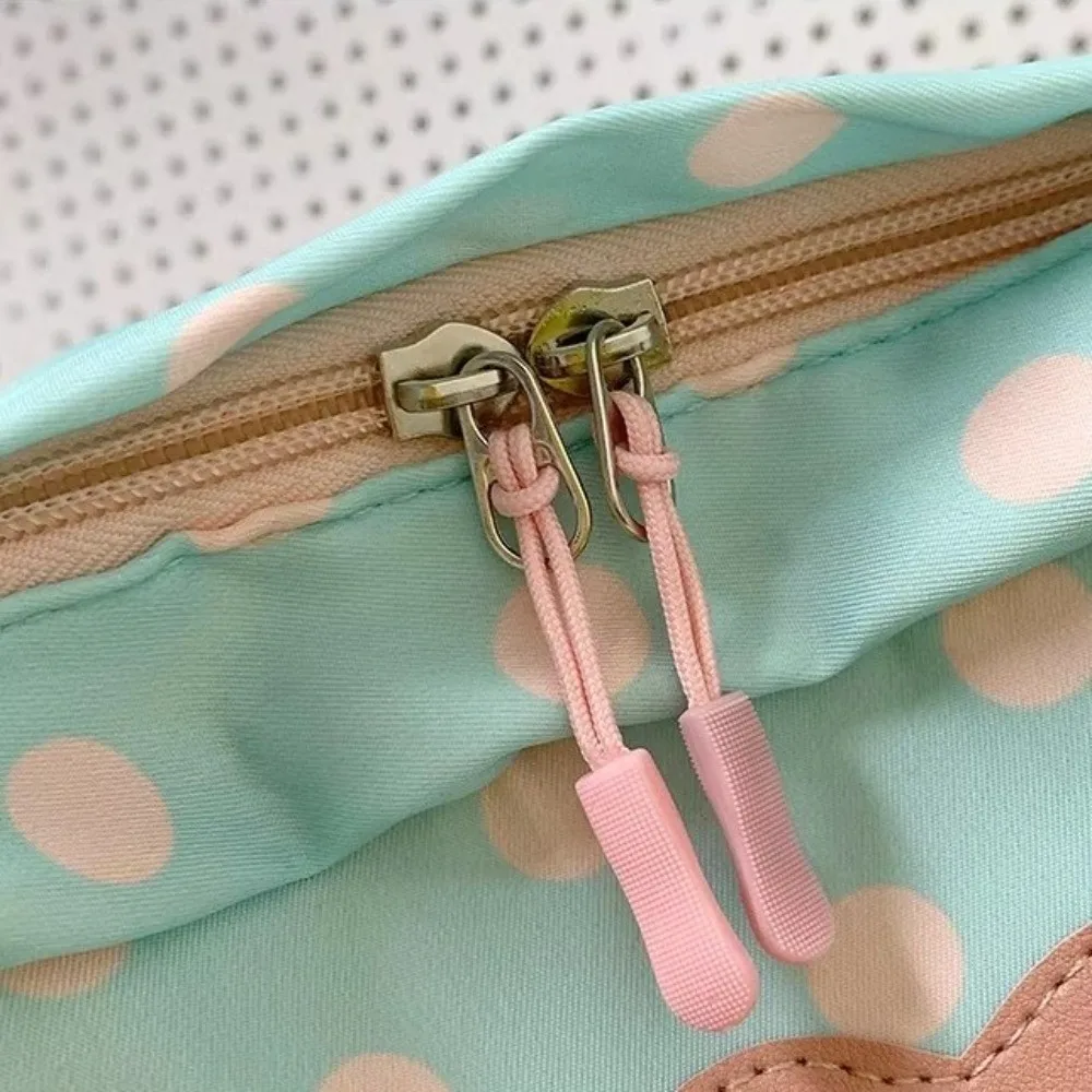 Lightweight Design Polka Dot Backpack Polka Dot Pattern Casual Style School Backpack Ins Aesthetic Heart Shape Print