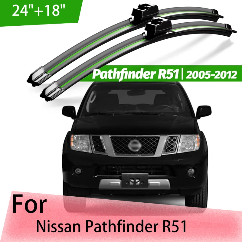 

Wiper Front Wiper Blades For Nissan Pathfinder R51 2005 - 2012 Windshield Windscreen Window 24"+18" Accessories